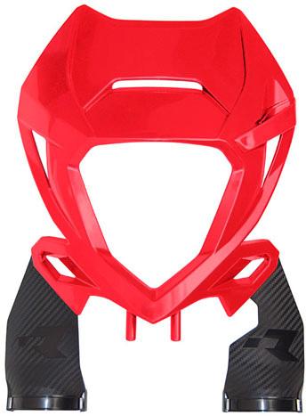 RTECH HEADLIGHT TRIPLE CLAMP PROTECTORS BETA RED