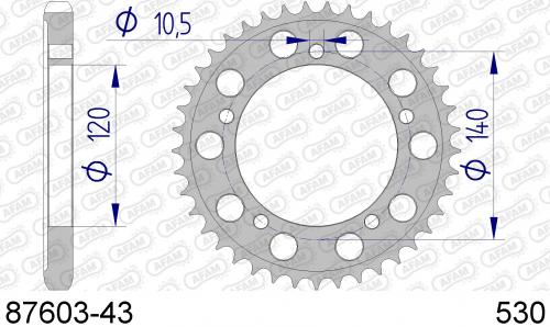 AFAM REAR ALU 43T, 530 AF58760343