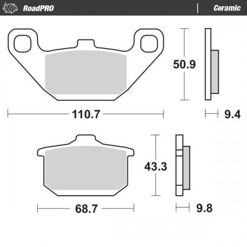 MOTO MASTER 408404, BRAKE PADS ORGANIC