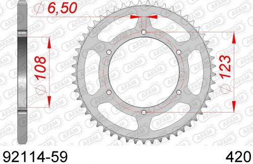 AFAM REAR STEEL 59T, 420 AF29211459