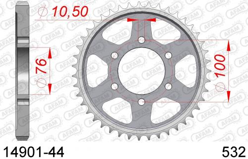 AFAM REAR STEEL 44T, 532