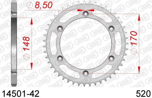 AFAM REAR STEEL 42T, 520 AF21450142