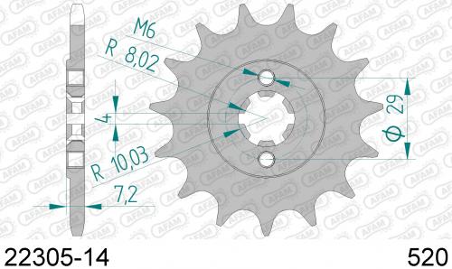 AFAM FRONT 14T, 520 AF12230514