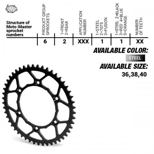 MOTO MASTER REAR STEEL ULTRALIGHT 38T, 520 37620131138
