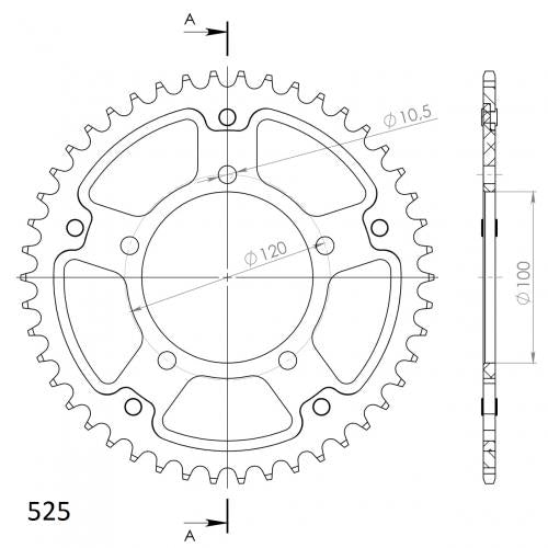SUPERSPROX SUPERSPROX REAR STEALTH 49T, GOLD, 525 SU670249G