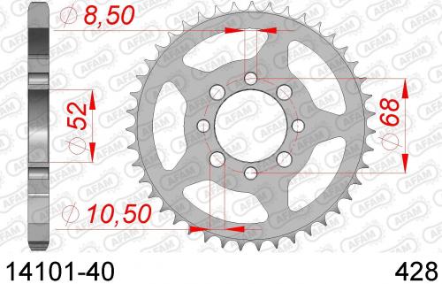 AFAM REAR STEEL 40T, 428 AF21410140