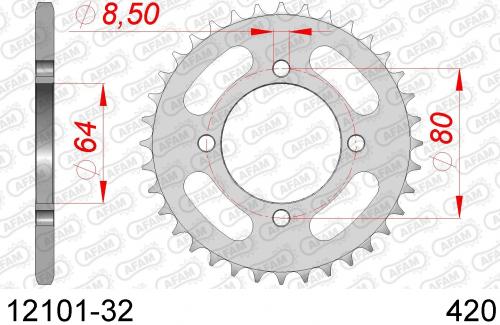 AFAM REAR STEEL 32T, 420 AF21210132