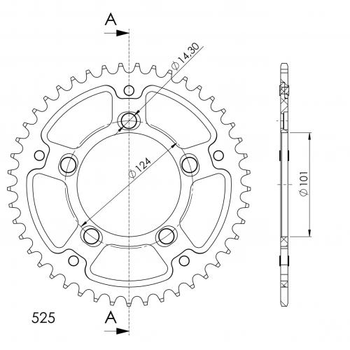 SUPERSPROX SUPERSPROX REAR STEALTH 45T, GOLD, 525 SU699145G