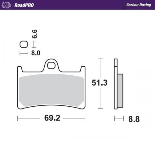 MOTO MASTER 402806, BRAKE PAD CARBON RACING