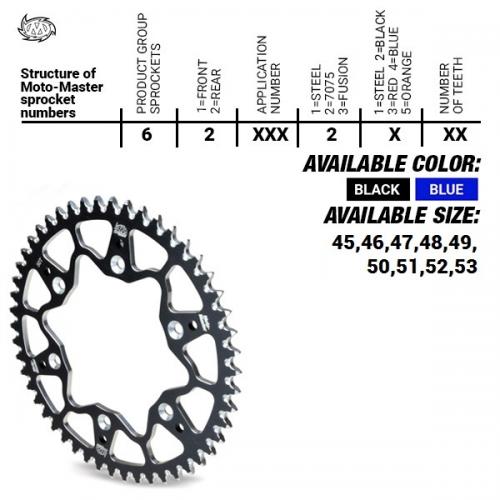 MOTO MASTER REAR ALU 45T, BLACK, 520 37620192245