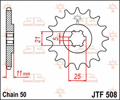 JT SPROCKETS FRONT STEEL 15T, 530 JTF050815