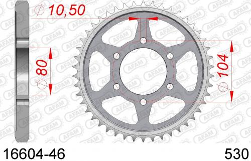 AFAM REAR STEEL 46T, 530 AF21660446