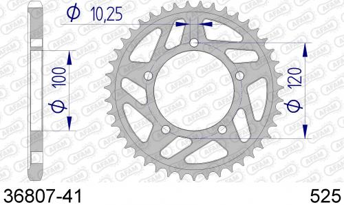 AFAM REAR ALU 41T, 525 AF53680741