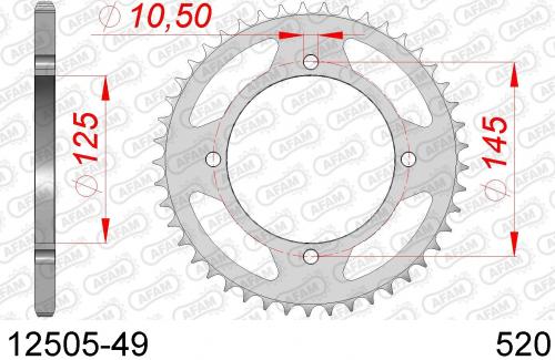 AFAM REAR STEEL 49T, 520 AF21250549