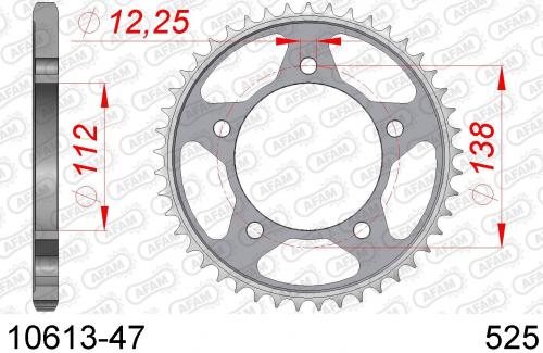 AFAM REAR STEEL 47T, 525 AF21061347