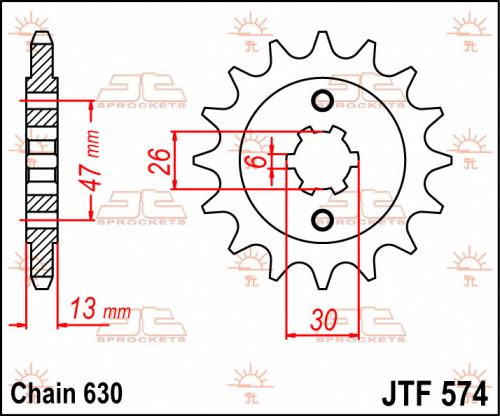 JT SPROCKETS 574-16 FRONT SPROCKET