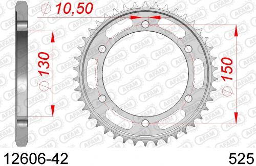 AFAM REAR STEEL 42T, 525 AF21260642