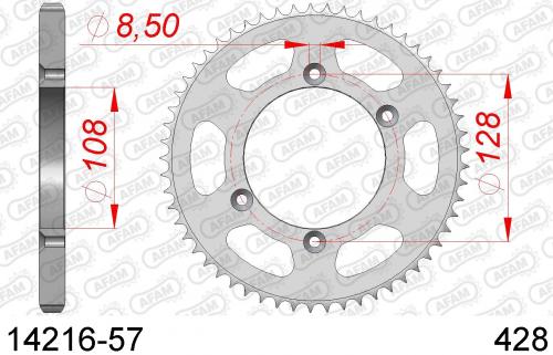 AFAM REAR STEEL 57T, 428 AF21421657