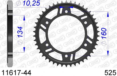AFAM REAR ALU 44T, 525 AF51161744