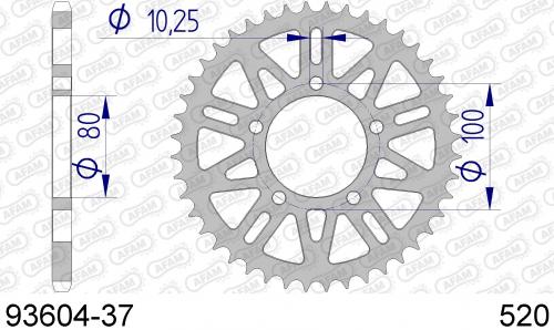 AFAM REAR ALU 37T, 520 AF59360437