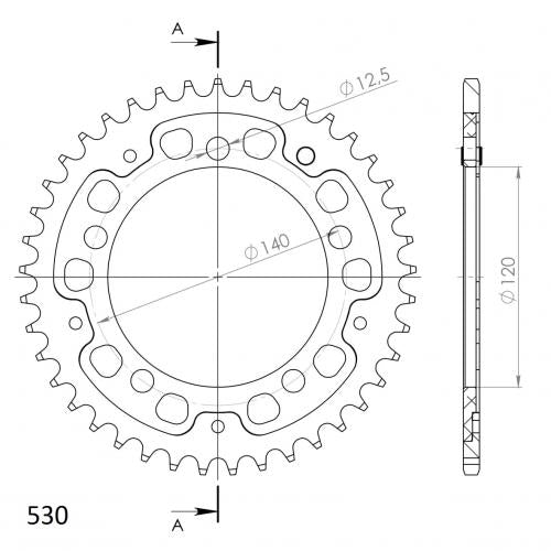 SUPERSPROX SUPERSPROX REAR STEALTH 41T, BLACK, 530 SU6179741B