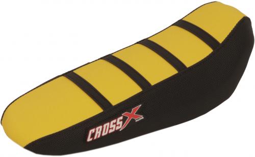 CROSS X SEAT COVER, YELLOW-BLACK-BLACK(STRIPES) M13013YBB