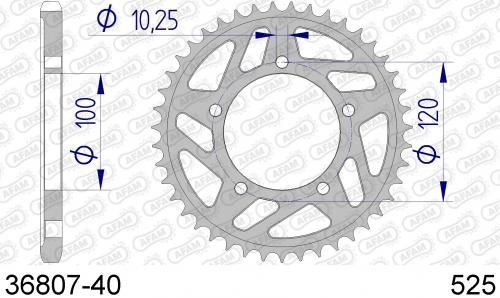 AFAM REAR ALU 40T, 525 AF53680740