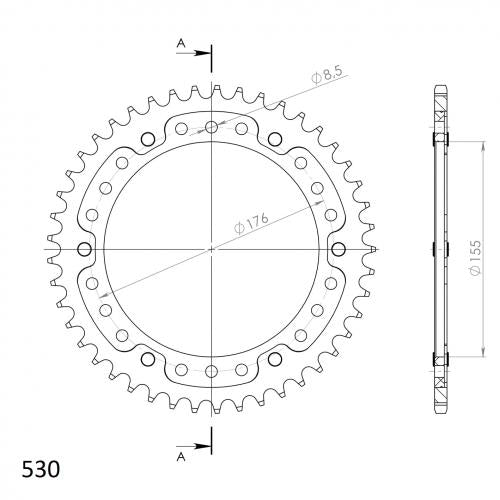SUPERSPROX SUPERSPROX REAR STEALTH 45T, RED, 530 SU6201145R