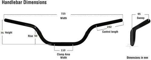 RENTHAL HANDLEBAR 758-01-BK ULTRA LOW BLACK