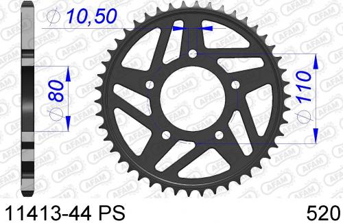 AFAM REAR ALU 44T PS, 520