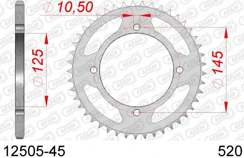 AFAM REAR STEEL 45T, 520 AF21250545