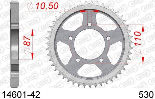 AFAM REAR STEEL 42T, 530 AF21460142