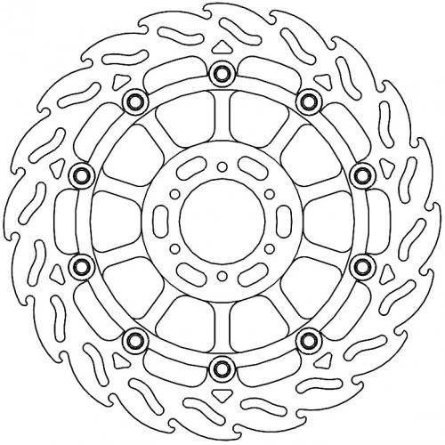 MOTO MASTER 113250, FLAME FLOATING ALU OFFSET DISC 296
