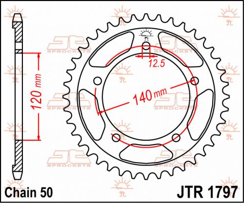 JT SPROCKETS REAR STEEL 41T, 530 JTR179741