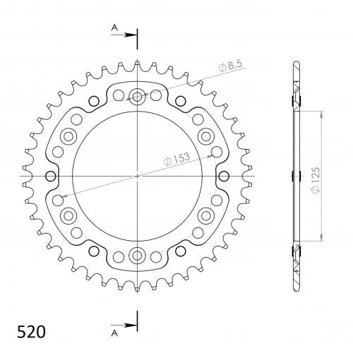 SUPERSPROX SUPERSPROX REAR STEALTH 42T, ORANGE, 520 SU621042O