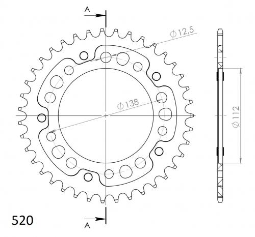 SUPERSPROX SUPERSPROX REAR ALU 39T, BLUE, 520