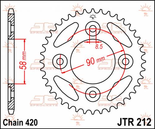 JT SPROCKETS REAR STEEL 37T, 420 JTR021237