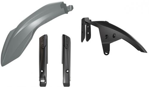 RTECH FRONT FENDER KIT T7 3PCS GREY - BLACK
