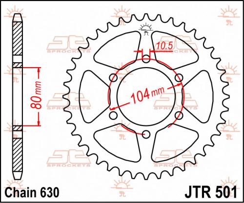 JT SPROCKETS REAR STEEL 33T, 630 JTR050133