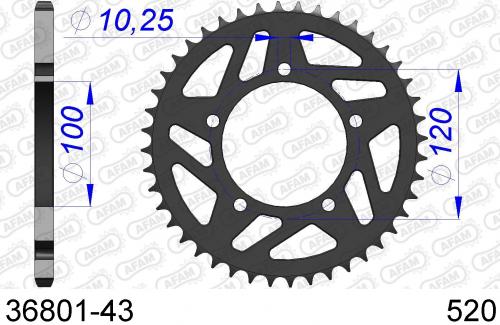 AFAM REAR ALU 43T, 520 AF53680143