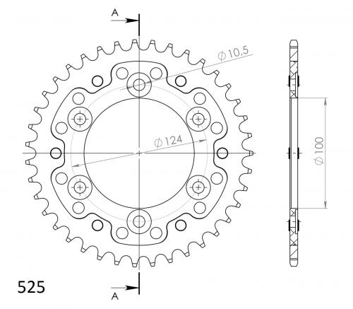 SUPERSPROX SUPERSPROX REAR STEALTH 40T, RED, 525