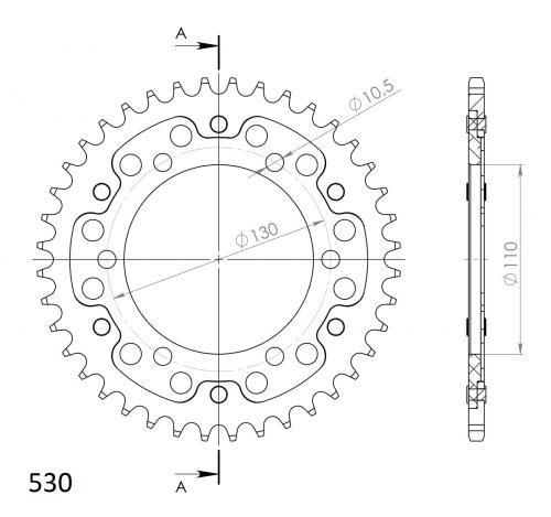 SUPERSPROX SUPERSPROX REAR STEALTH 40T, GOLD, 530 SU647940G