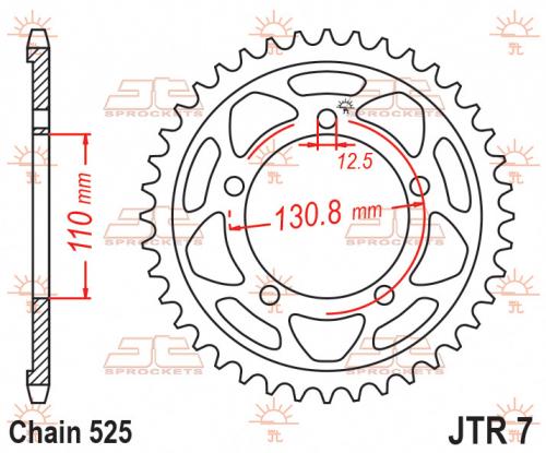 JT SPROCKETS 7-44 REAR SPROCKET