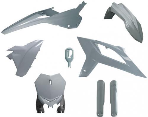 RTECH PLASTIC KIT MOTOCROSS 7 PCS Q. GREY