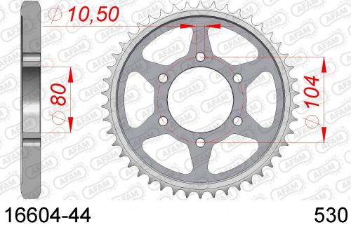 AFAM REAR STEEL 44T, 530 AF21660444