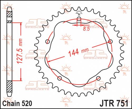 JT SPROCKETS 751-38 REAR SPROCKET