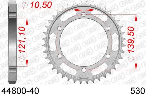 AFAM REAR STEEL 40T, 530 AF24480040