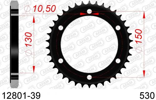 AFAM REAR STEEL 39T, 530 AF21280139
