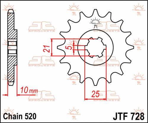 JT SPROCKETS 728-15 FRONT SPROCKET