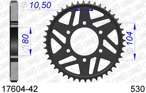 AFAM REAR ALU 42T, 530 AF51760442